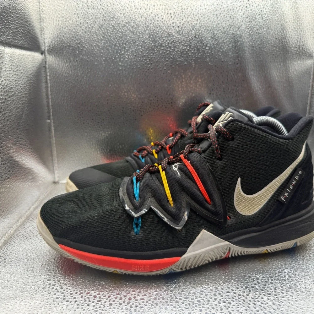 Size 7Y Nike Kyrie 5 (GS) Friends Black White Boys Basketball Sneaker AQ2456-006
